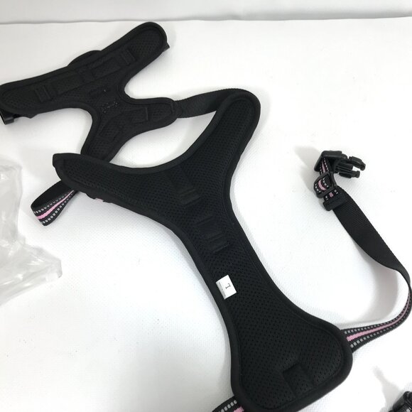 Eagloo Dog Harness Pink Black L No Pull Harness Reflective + Retractable Leash - Picture 9 of 16